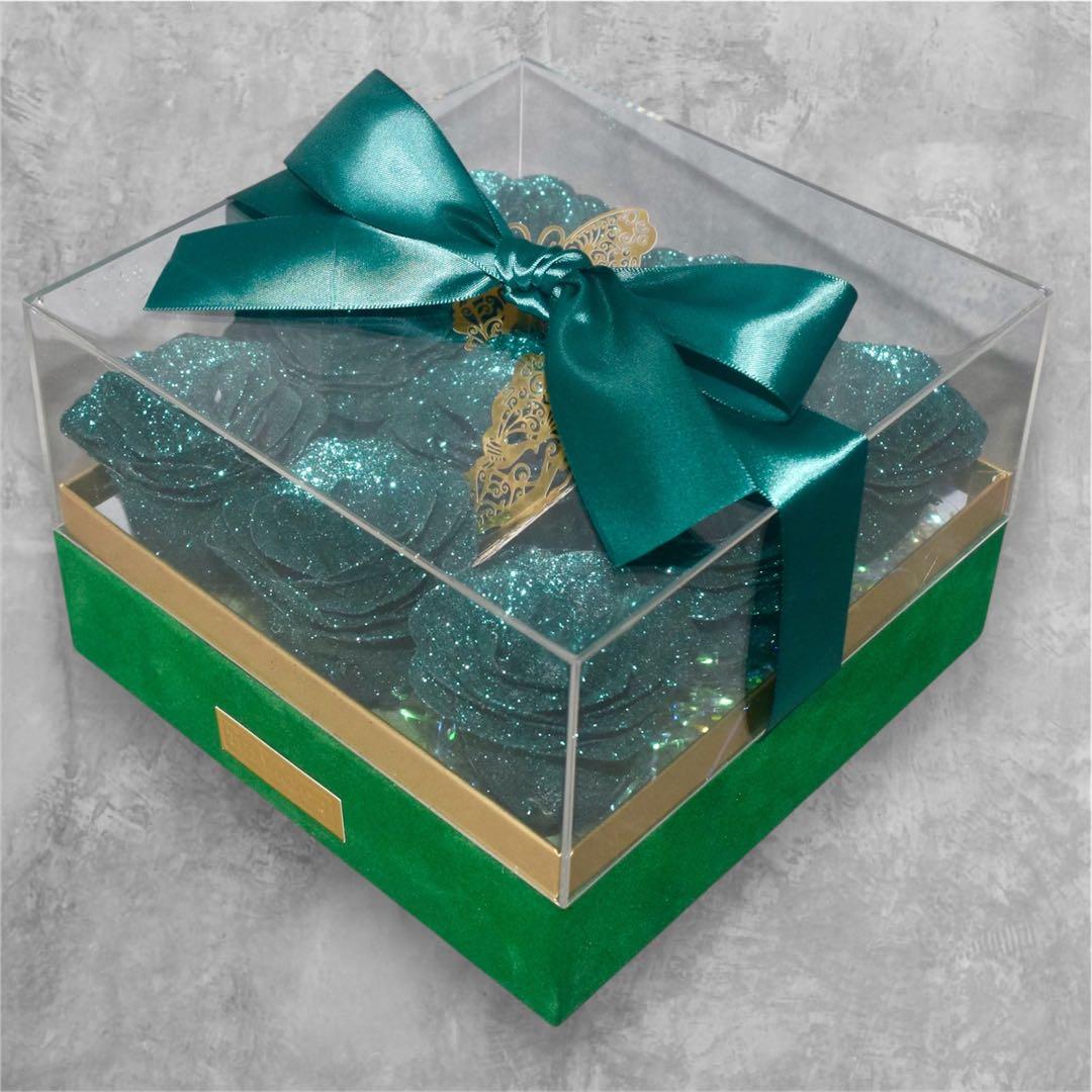 「輝」グリッターローズBOXエメラルド