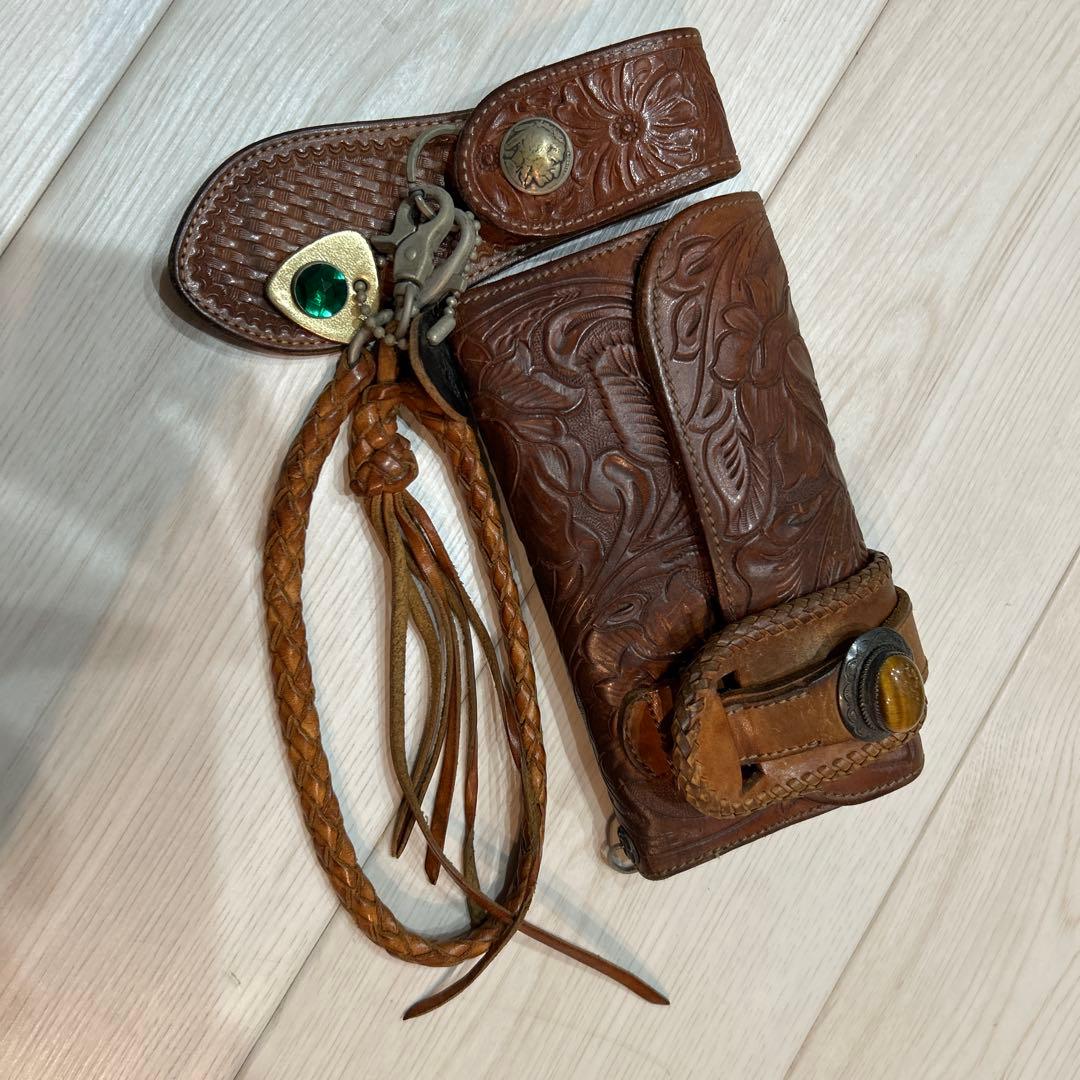 オーダーメイドレザー 長財布　付属ベルト付 バイカーズウォレット