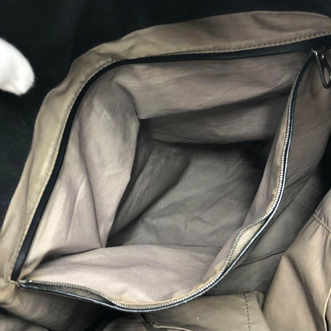 ボッテガヴェネタ トートバッグ イントレッチオミラージュ キャンバス 本革 黒