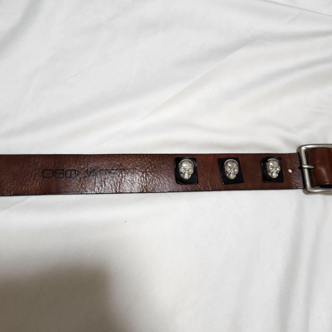 DSQUARED2 スカル　コンチョ　レザーベルト y2k 00s　バイカラー