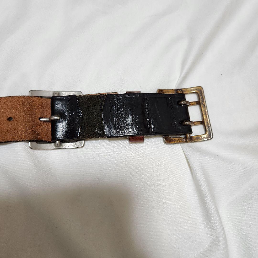 DSQUARED2 スカル　コンチョ　レザーベルト y2k 00s　バイカラー