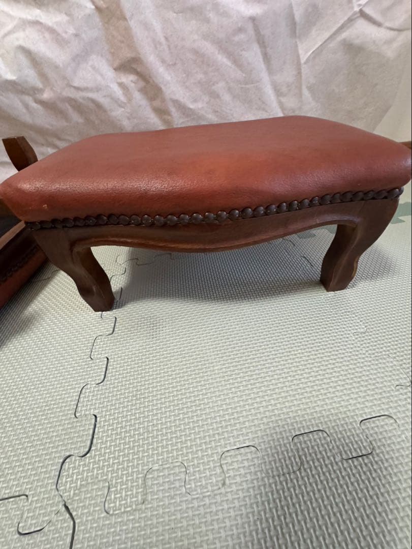 スツール 猫脚 オットマン 補助椅子　イタリア家具　アンティーク