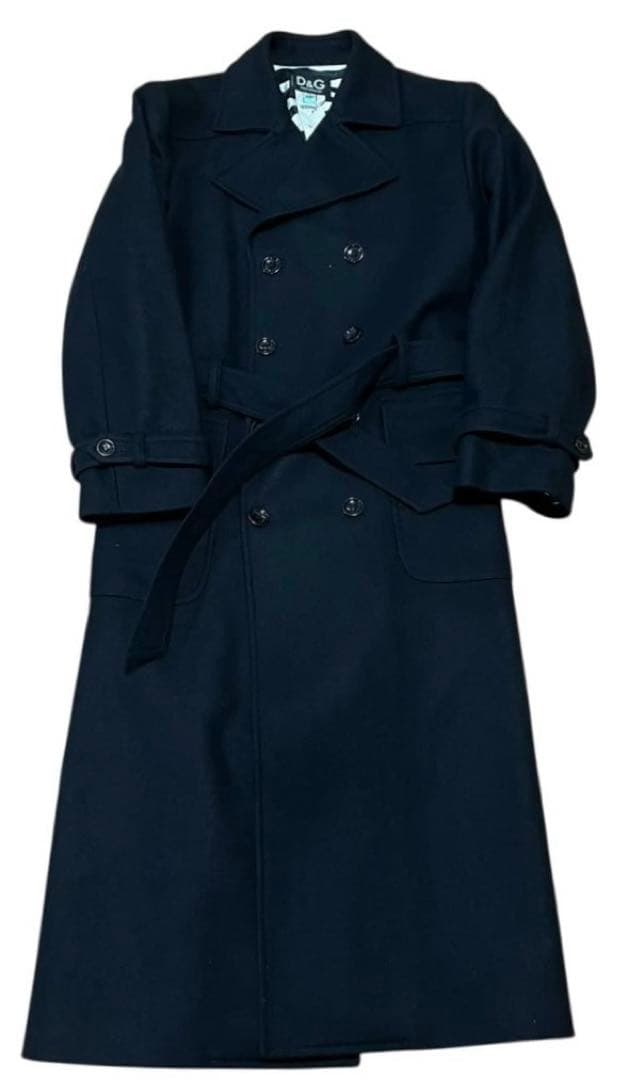 DOLCE&GABBANA ウールトレンチコート ブラック