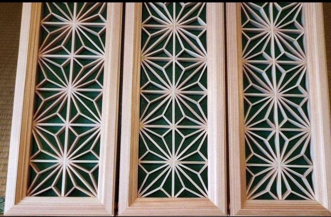 24 ❣️特価❣️麻の葉組子カラーアクリル板入り3枚一組