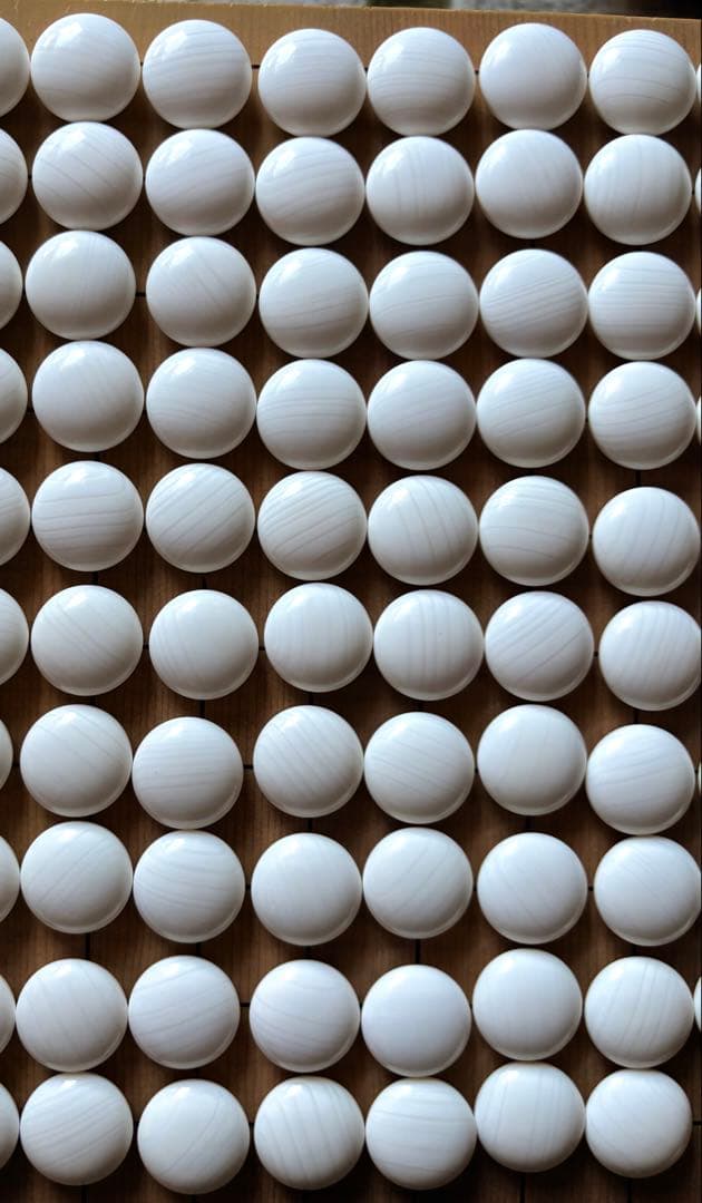 【美品】日向特製 蛤碁石＋本那智黒 月印34号 9.5mm 囲碁