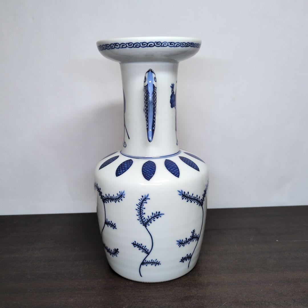 三浦竹泉 造 高砂手 花瓶 高さ約24cm