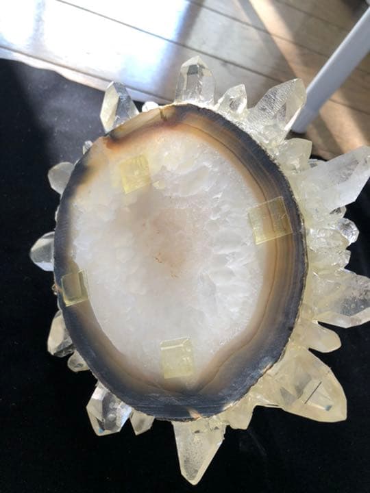 水晶　キャンドルスタンド