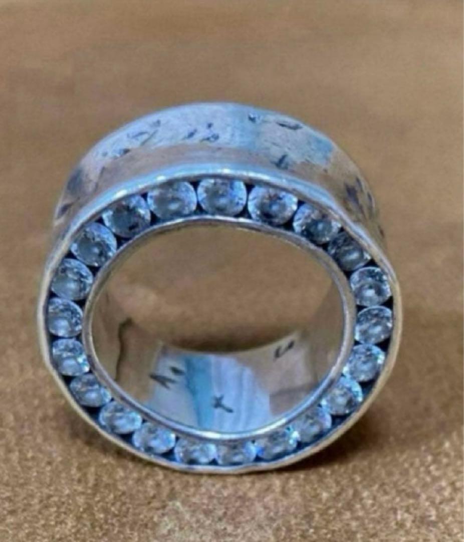 【値下げ】e.m. イーエム　サイドジルコニア埋め込みリング　13号