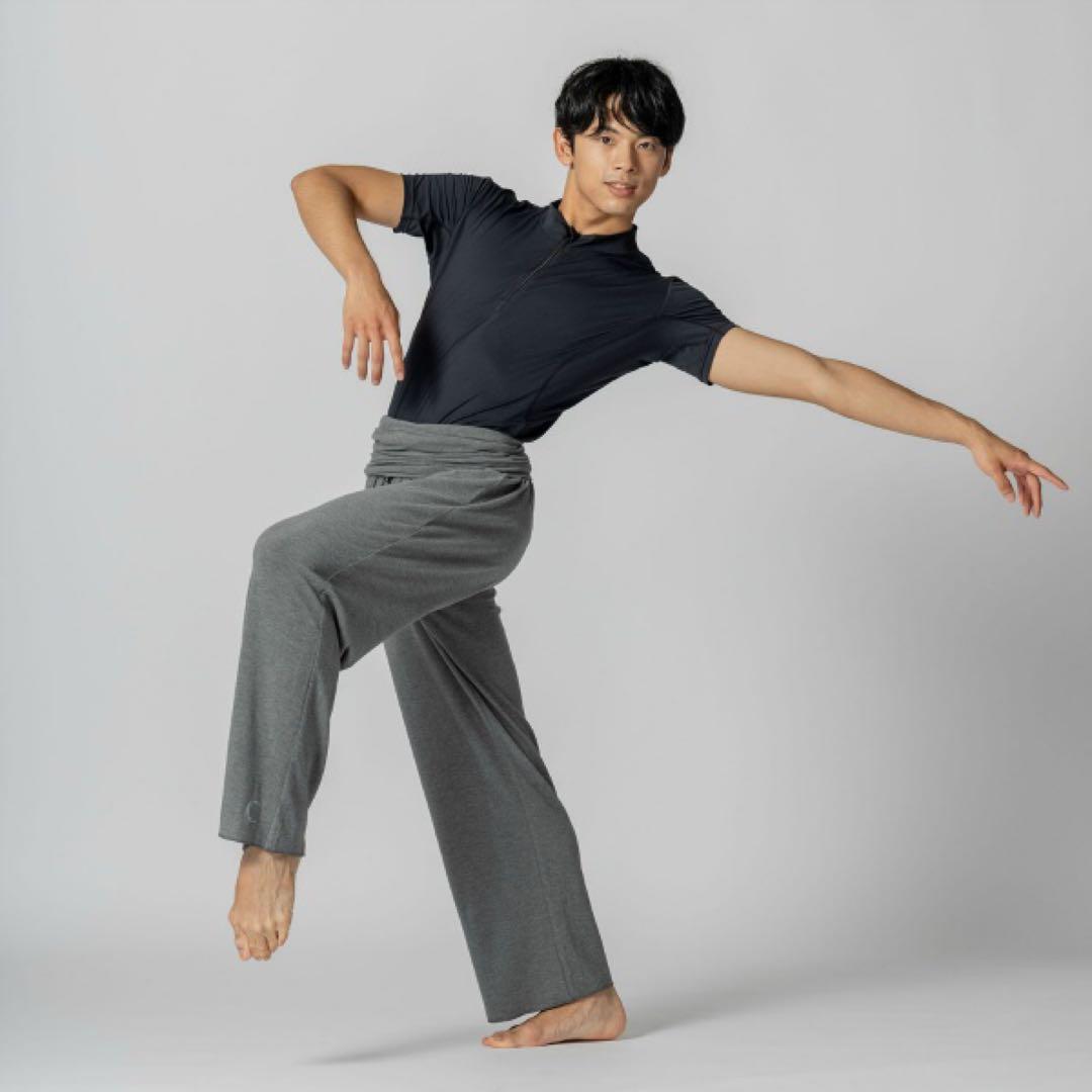 BALLET - Men ワイドレッグウォームパンツ　ブラックM