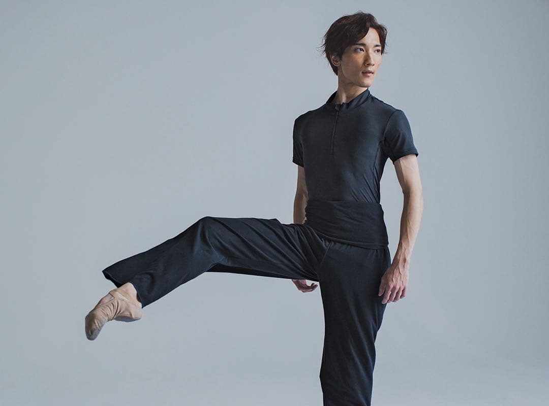 BALLET - Men ワイドレッグウォームパンツ　ブラックM