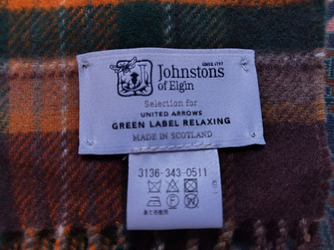 ジョンストンズJOHNSTONS ウールカシミヤマフラーストール 8008