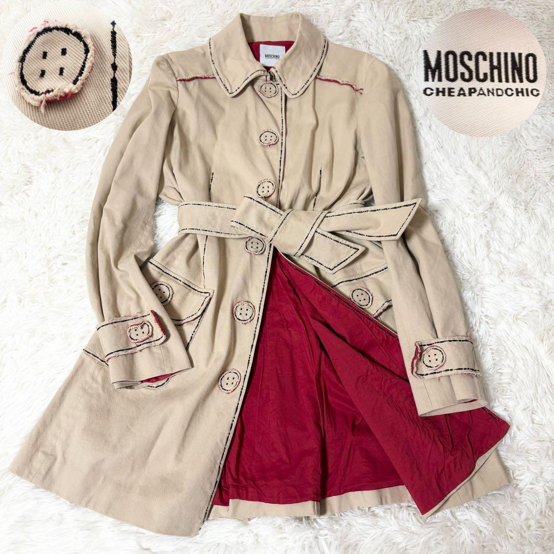 MOSCHINO CHEAP & CHIC＊ステッチデザイントレンチコート 42