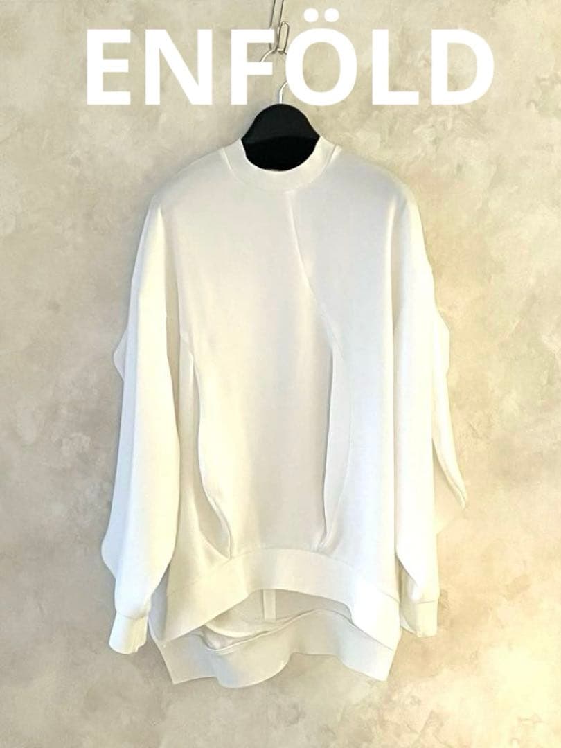 ENFÖLD エンフォルド　オーバーサイズ　美カッティングデザインブラウス　38