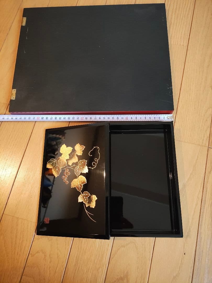 【美品】【工芸品】桜模様 漆器　重箱　パネル 　2個セット