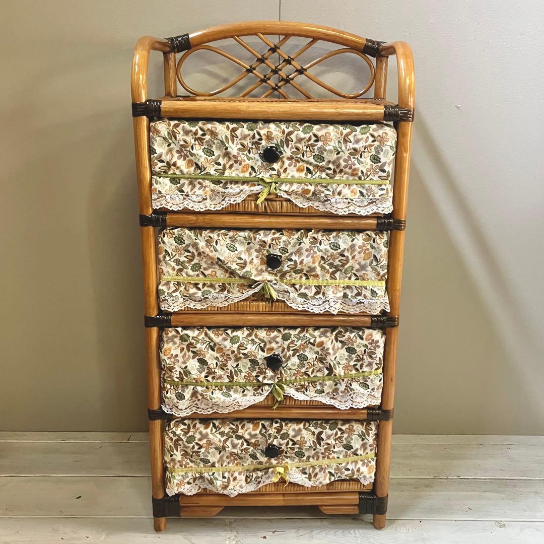 ラタンチェスト　4段