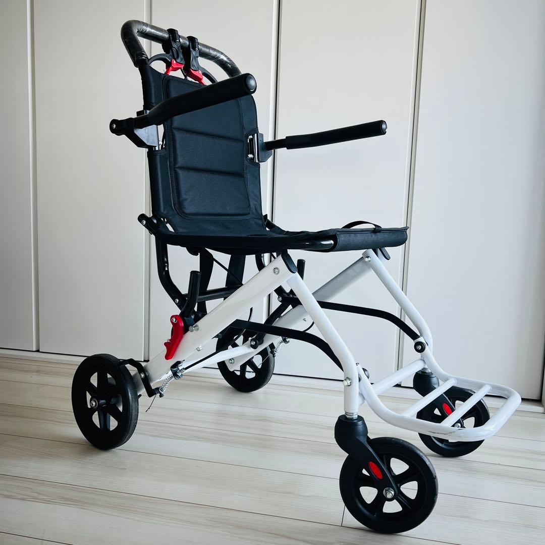 【良品】　介助式　車椅子（杖・説明書付き）／軽量