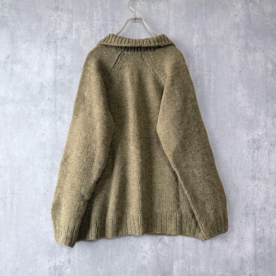 良品✨希少古着 エディーバウアー ショールカラー 肉厚ウールニットジャケット L