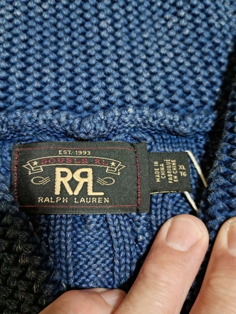 希少　名作　RRL インディゴ ショールカラー ボルチモア　アラン　メタル