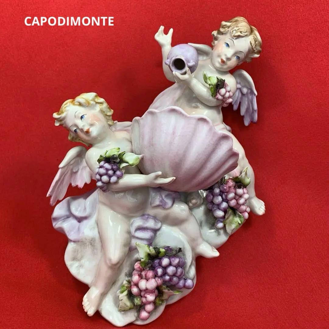 イタリーCAPODIMONTE カポデモンテ Angelエンジェルぶどう壁掛け