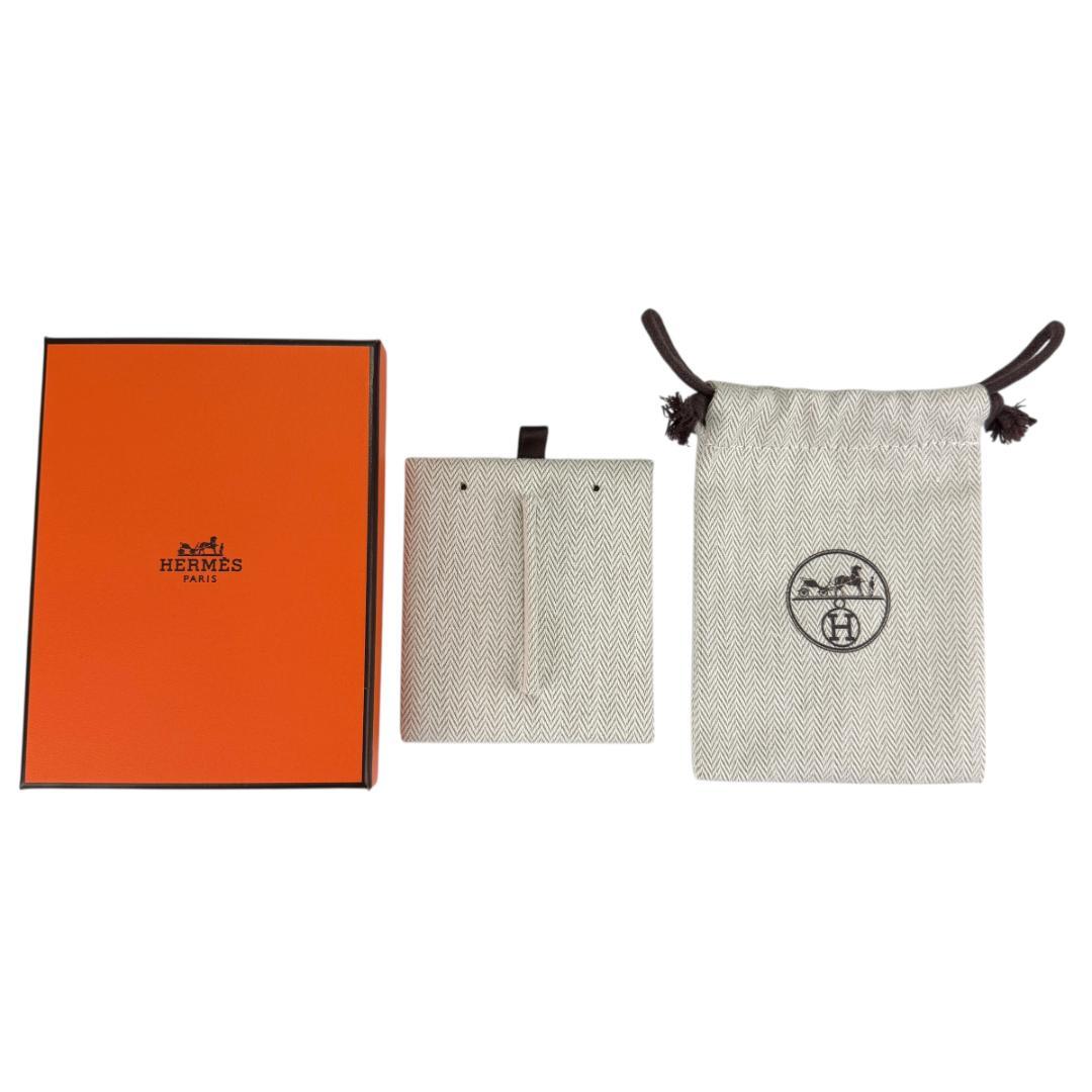 エルメス HERMES ピアス ループグラン PM オフホワイト ゴールド