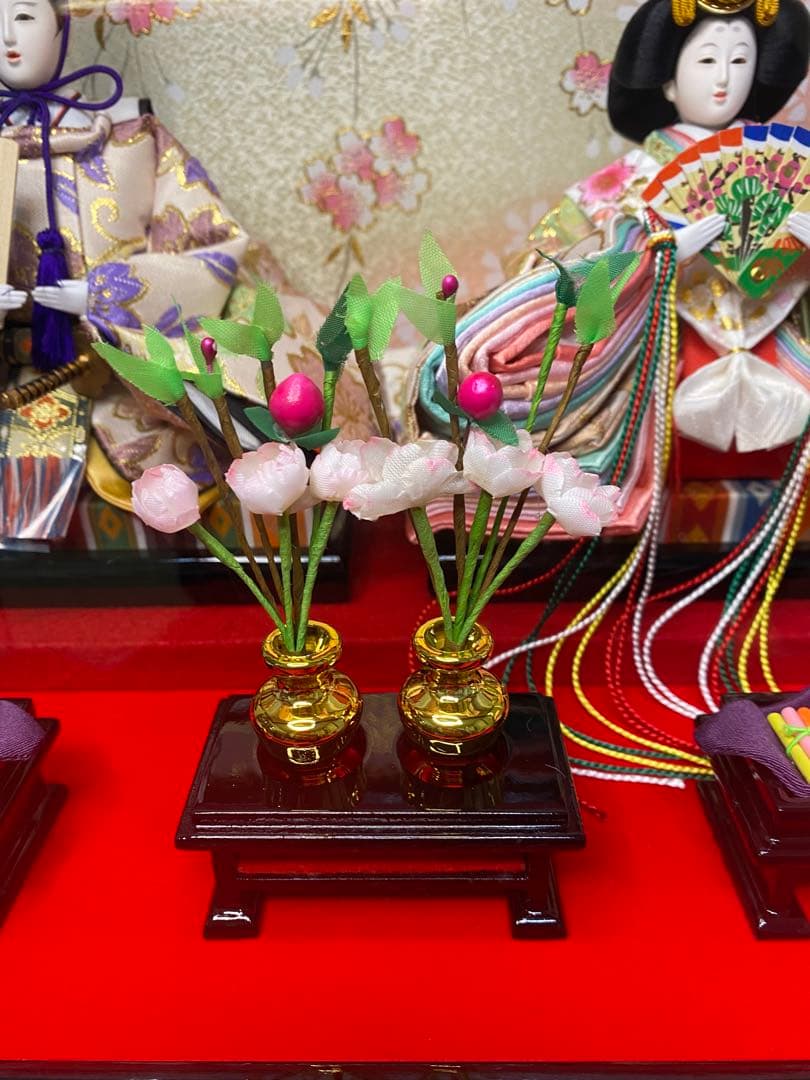 東京久月　雛人形アクリルケース入り親王飾り・間口約５７×奥行約３１×高さ約３６㎝