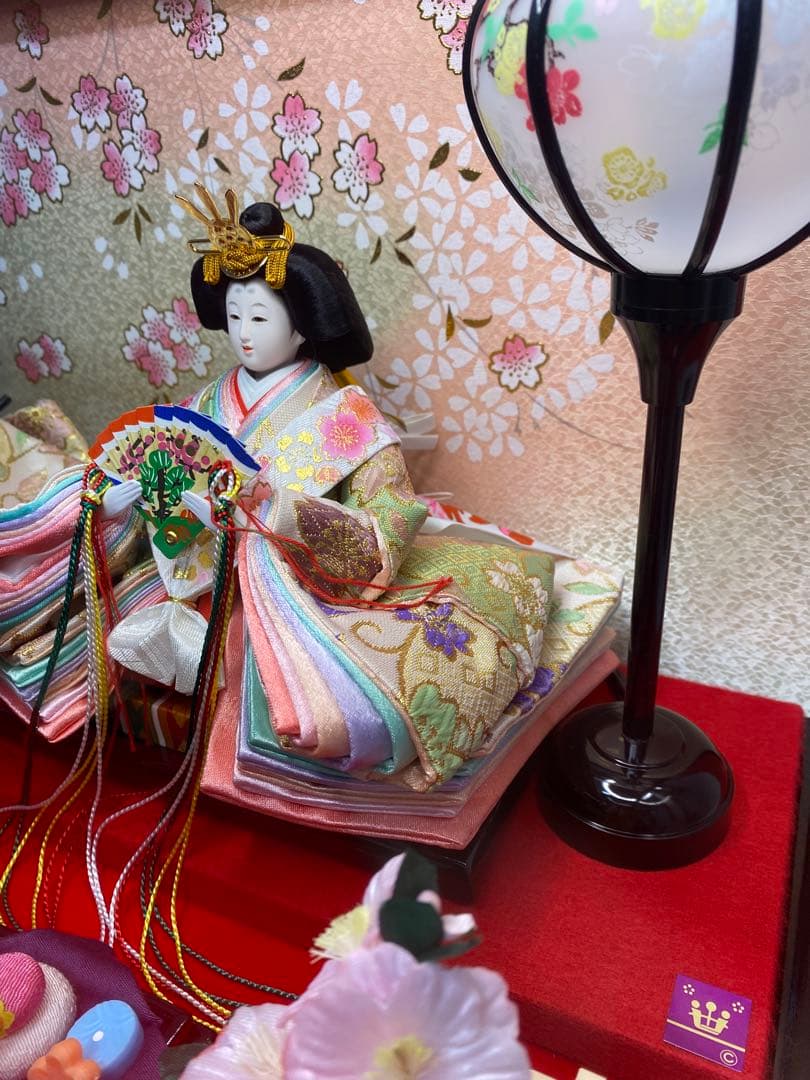 東京久月　雛人形アクリルケース入り親王飾り・間口約５７×奥行約３１×高さ約３６㎝