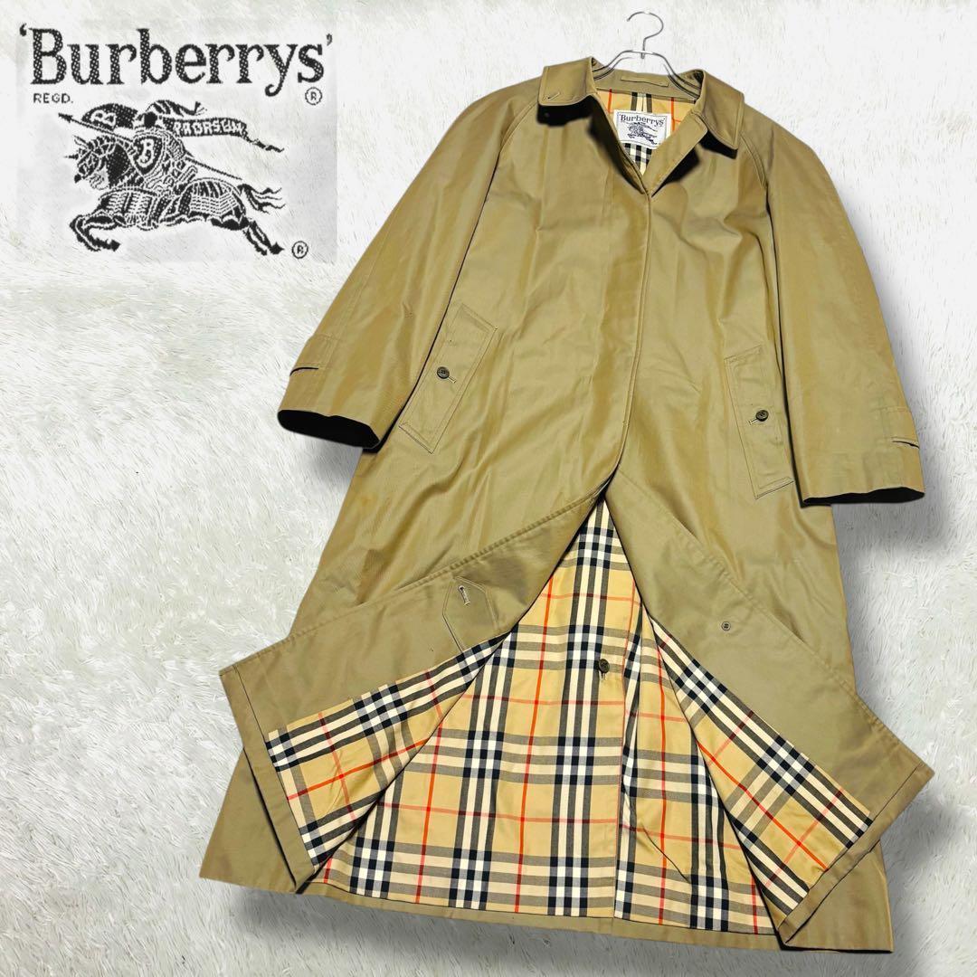 90s バーバリーズ ステンカラー ノバチェック ベージュ コート 2XL