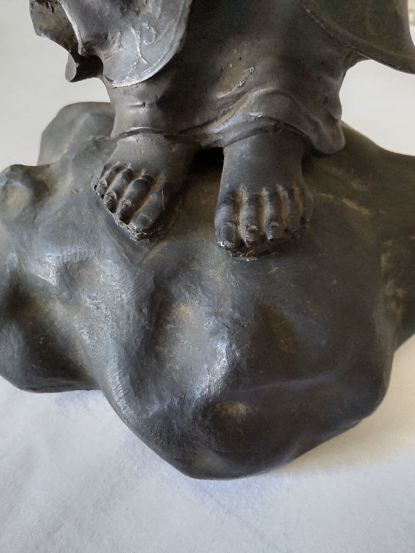 江戸時代-銀象嵌出山釈迦像-青銅製