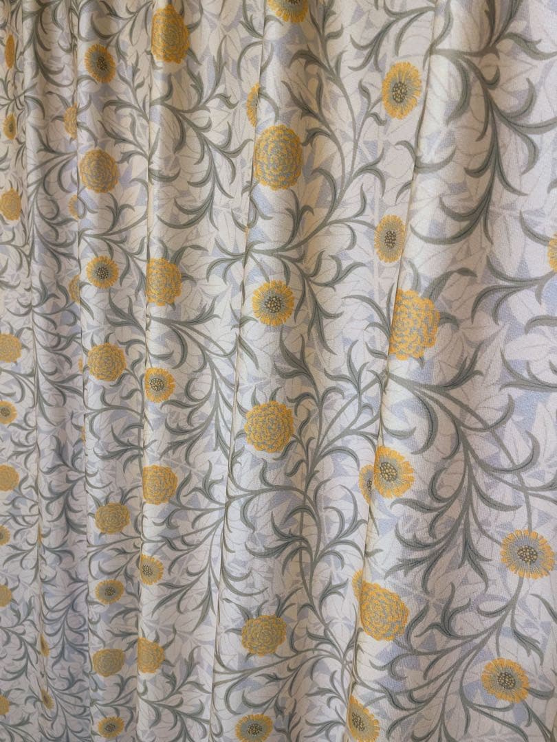 遮光３級ドレープカーテン2枚組 丈178×幅130ウィリアムモリス:スクロール