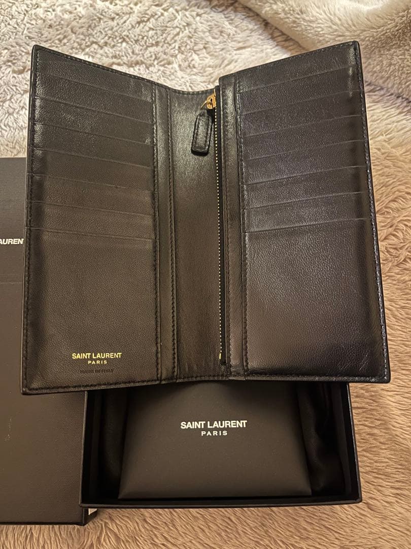 【極美品】サンローラン　クロコ型押し　長財布