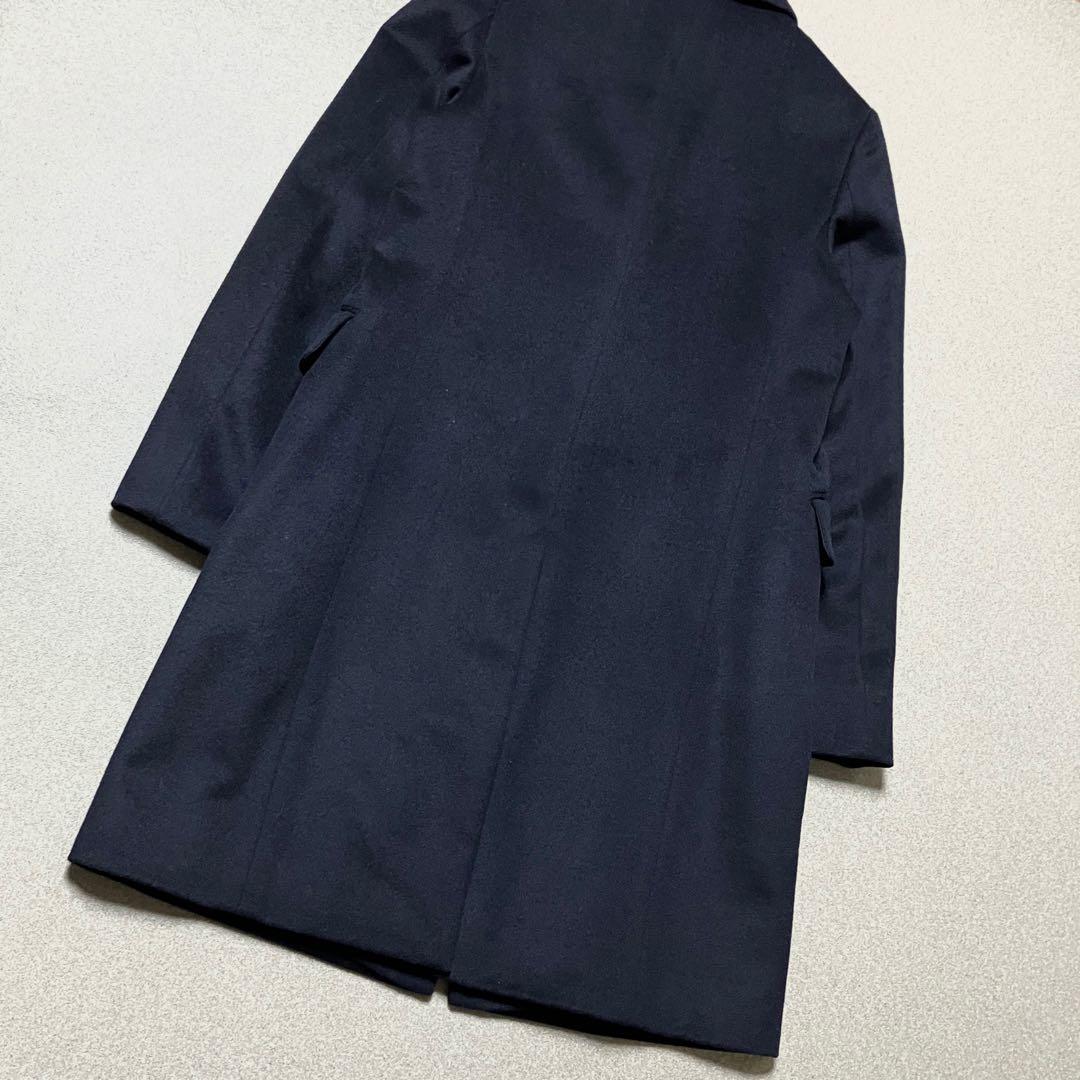【極美品✨近年モデル カシミヤ混】アクアスキュータム チェスターコート ネイビー