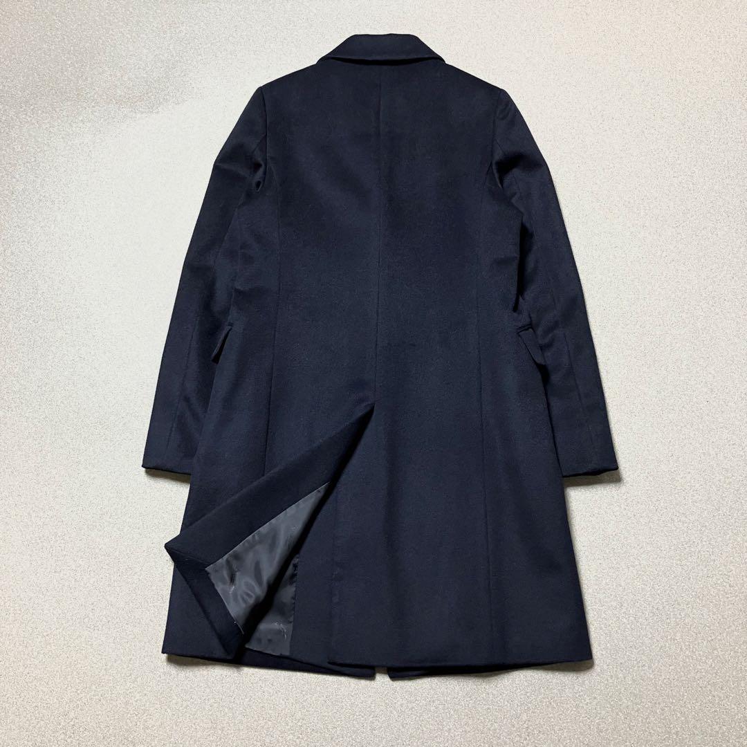 【極美品✨近年モデル カシミヤ混】アクアスキュータム チェスターコート ネイビー