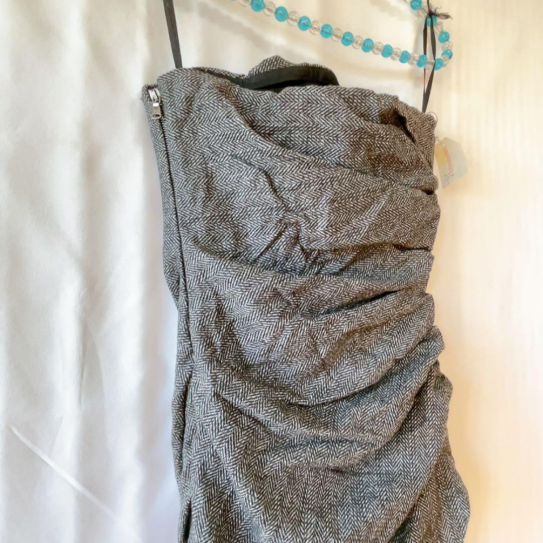 レア✨D&G ドレープデザイン スリップドレス 【XS】海外輸入古着　1点もの