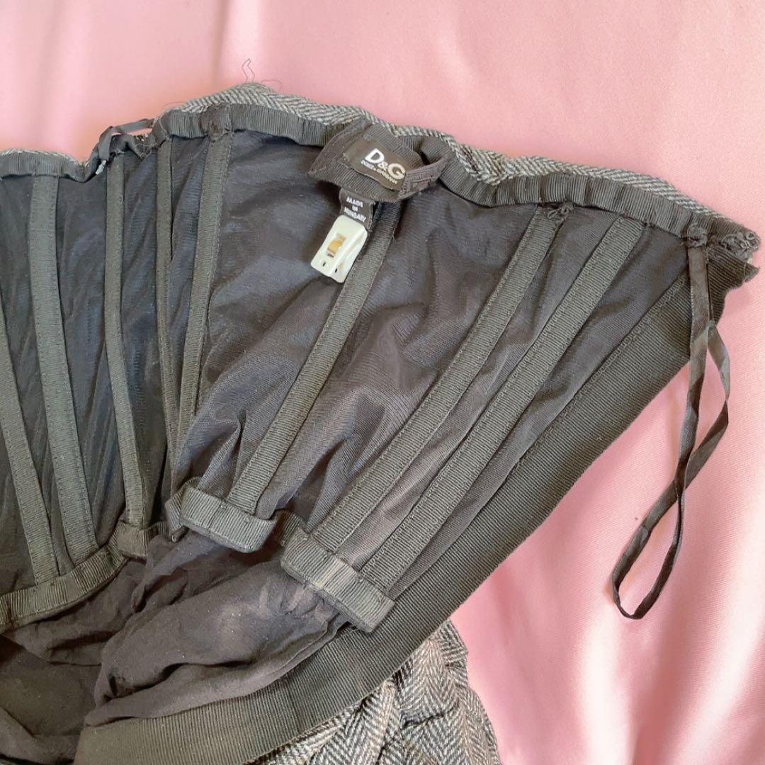 レア✨D&G ドレープデザイン スリップドレス 【XS】海外輸入古着　1点もの