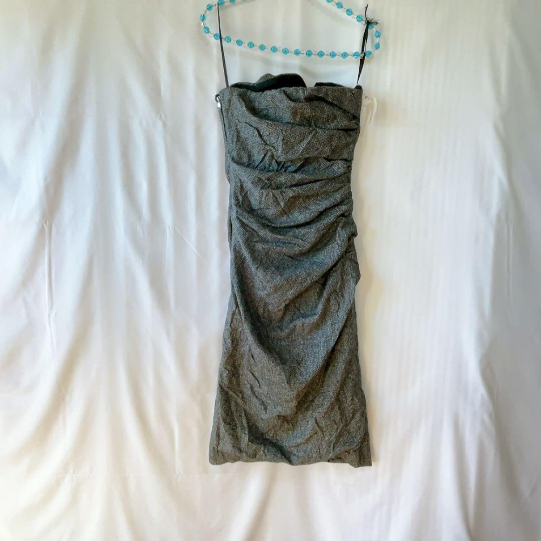 レア✨D&G ドレープデザイン スリップドレス 【XS】海外輸入古着　1点もの