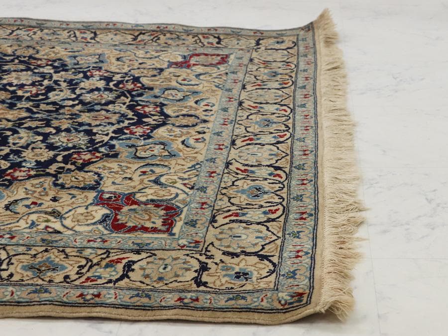 専用Y2301 ペルシャ絨毯 イラン ナイン ウール 手織 大判205×130㎝