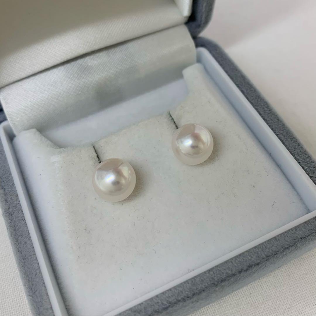 大人気　テリ最強　天女クラス　8.5-9mm K18金ピアス 冠婚葬祭　入園入学