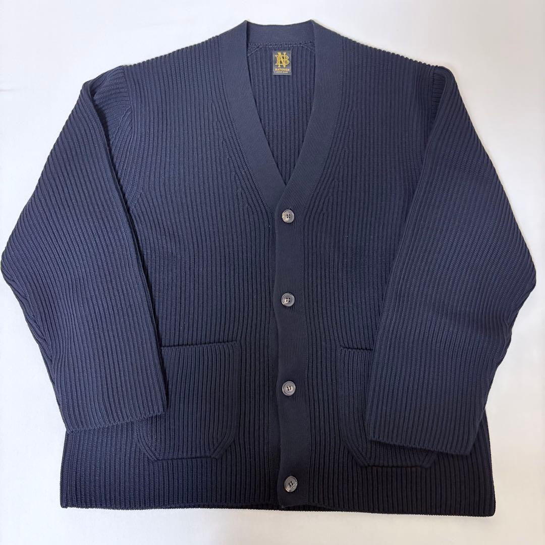 トップス BATONER SOLID WOOL RIB CARDIGAN / NAVY