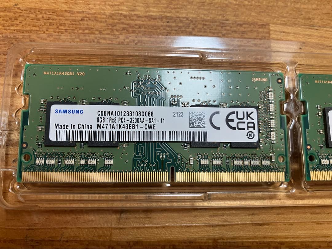 Samsung DDR4 メモリ 8GB×2枚（16G) ノートパソコン用