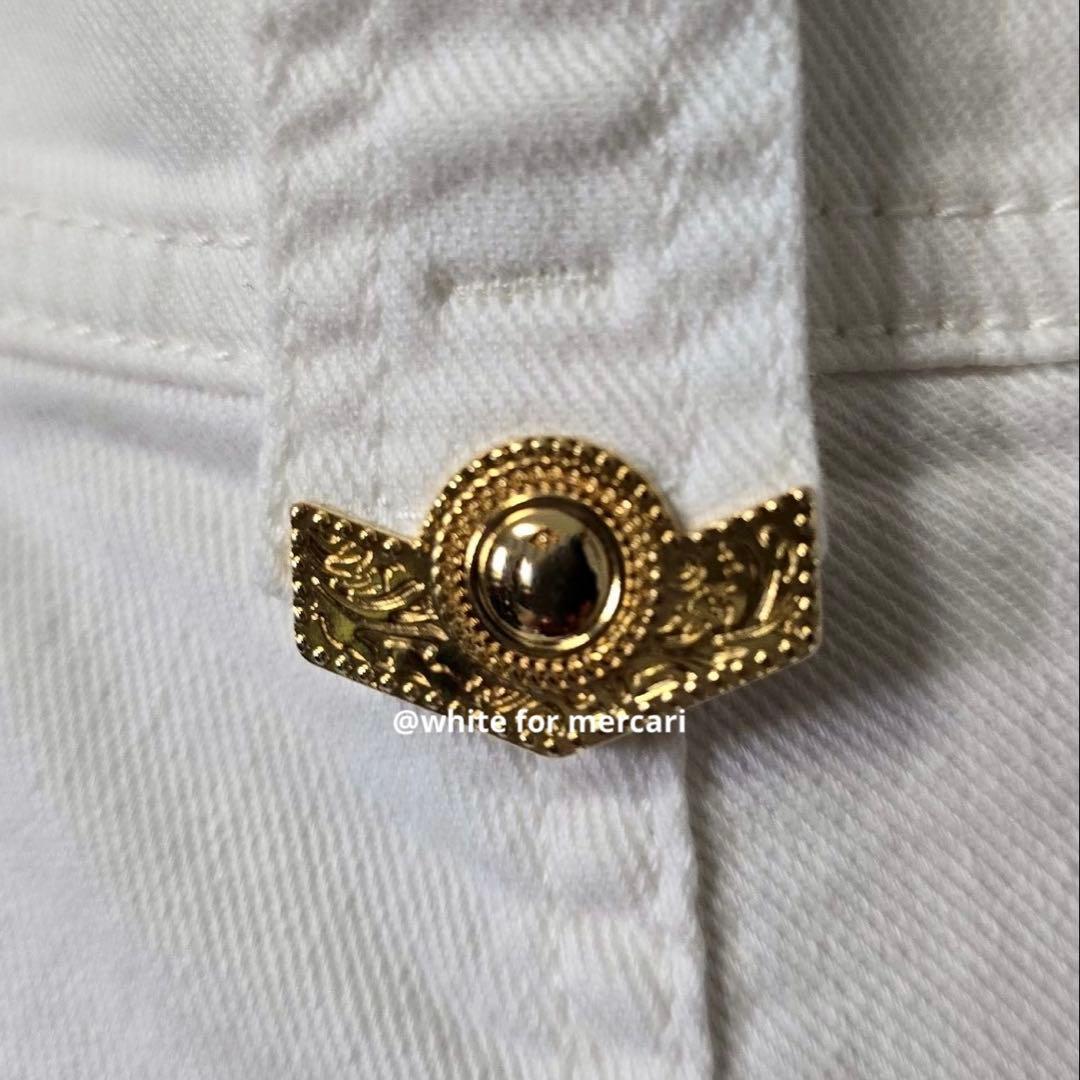 VERSACE ピンク×白アシンメトリーロゴデニム