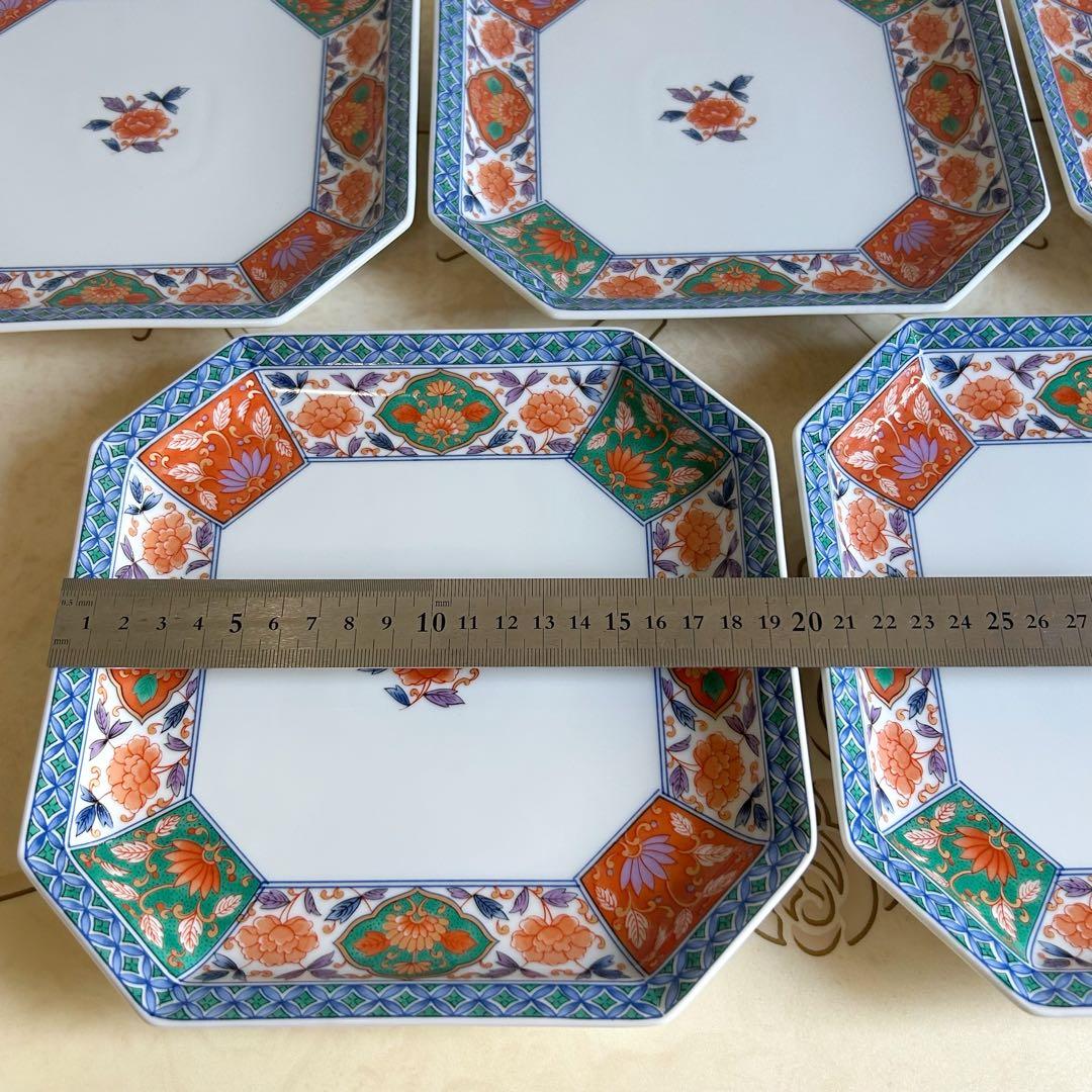 三洋陶器　龍峰窯　金彩古伊万里　和皿揃　5枚セット　中皿　八角皿　色絵　盛皿大皿