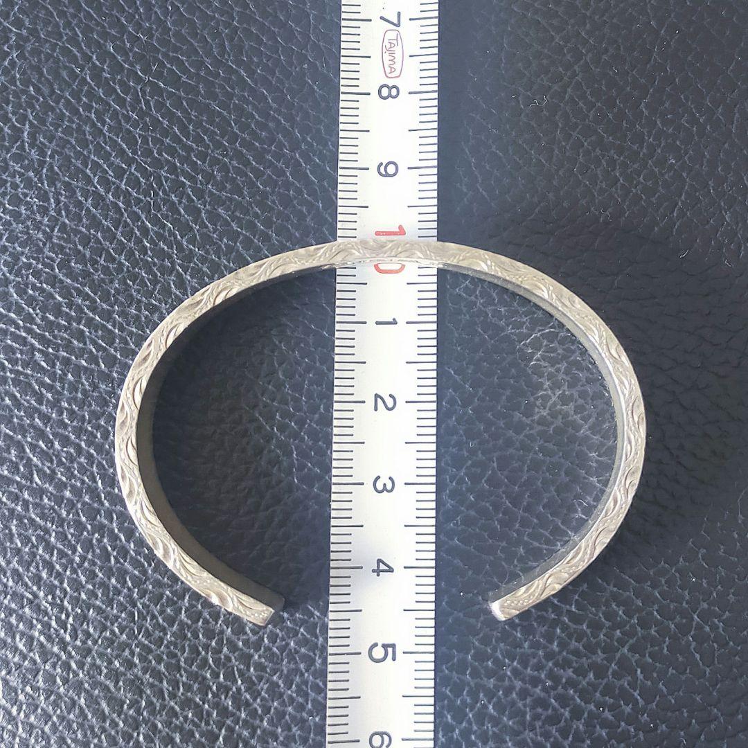 銀　シルバー　925　ブレスレット　ハワイアン　バングル　DEOSCAR　重厚感