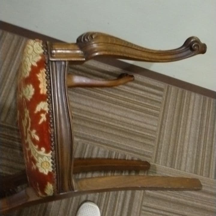 クラシック彫刻デザイン✴金華山生地✨大きめ猫足チェア✨豪華で重厚感あります✴