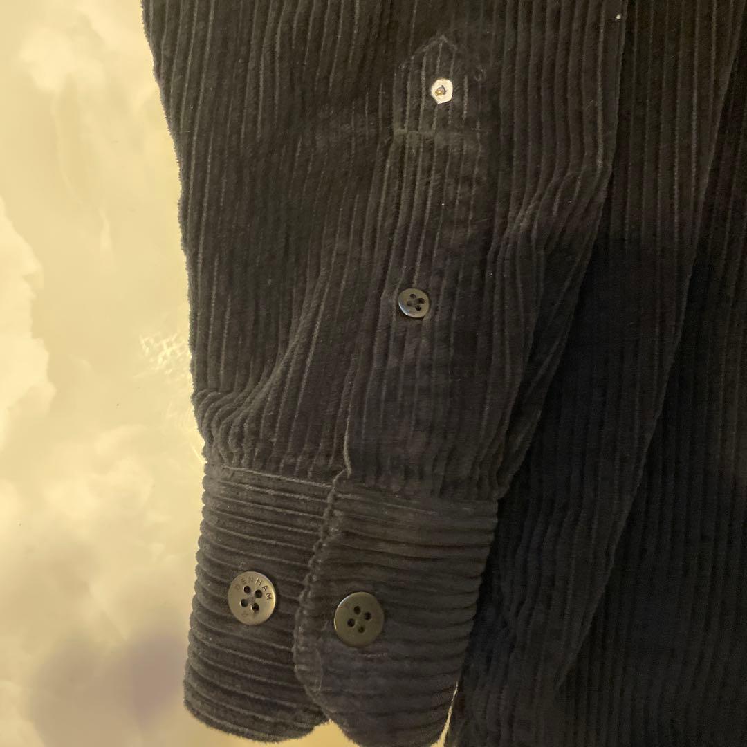 DENHAM デンハム コーデュロイ シャツ メンズ サイズL ブラック