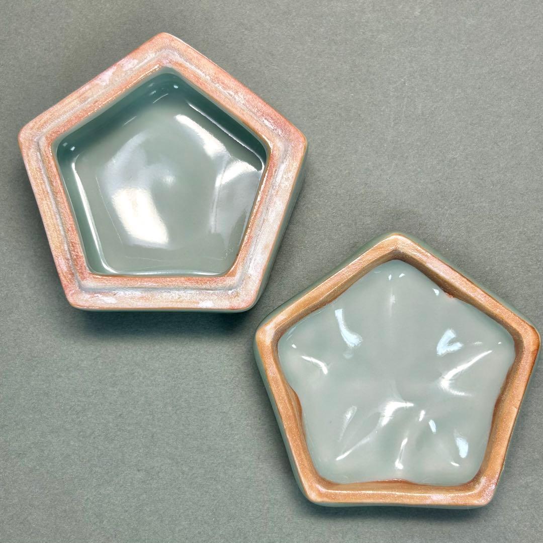 香合　4個セット　『押小路　青磁　呉須　祥瑞　交趾』　茶道具　茶道　共箱　工芸品