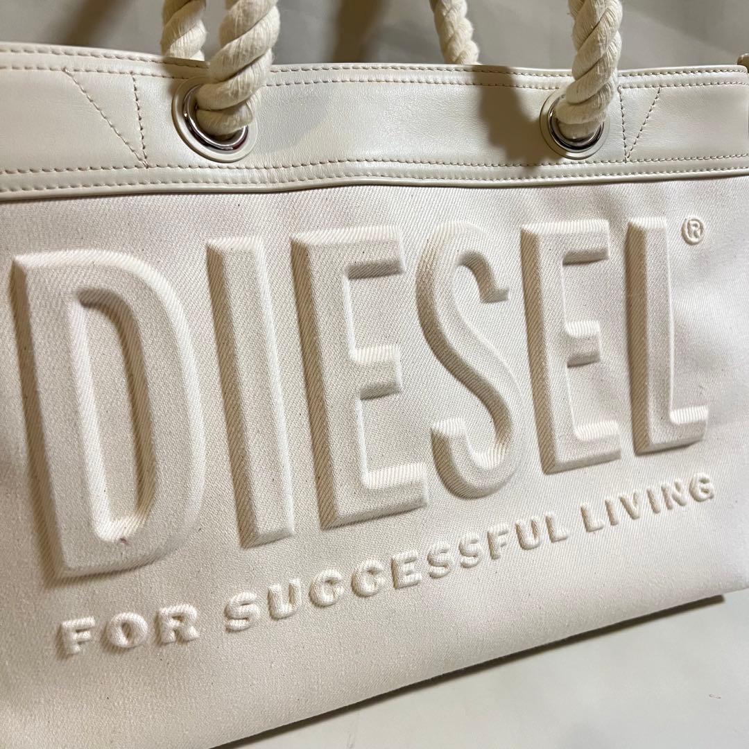美品 DIESEL デニム カウレザー トートバッグ 2way ディーゼル 人気