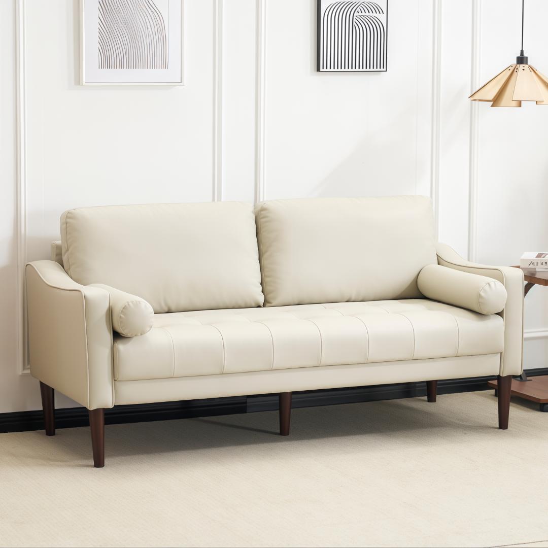 3人掛けカウチソファ ソファー コンパクト おしゃれ 北欧モダン BEIGE