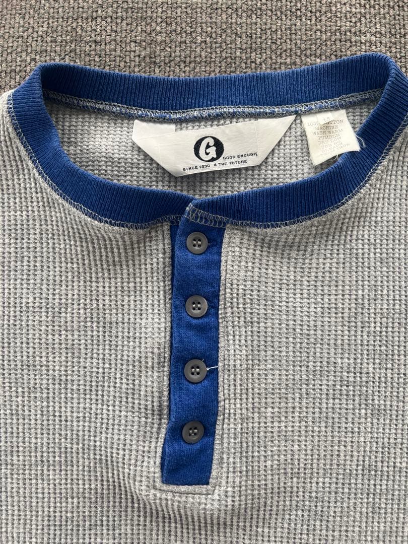 希少90s GOODENOUGH ヘンリーネックワッフル Mサイズ 藤原ヒロシ