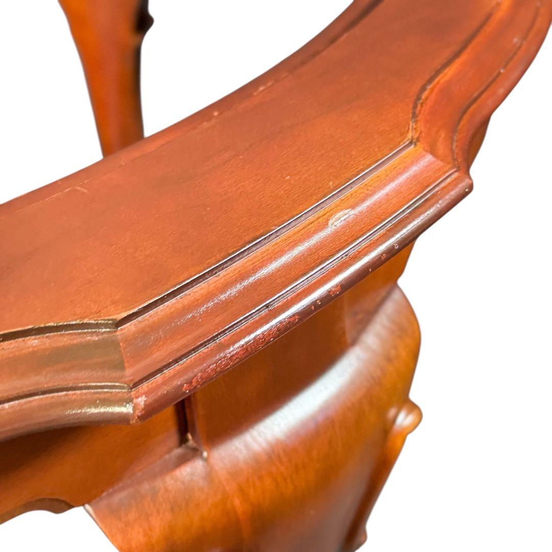 HR783 ETHAN ALLEN ガラストップテーブル　猫脚　コーヒーテーブル