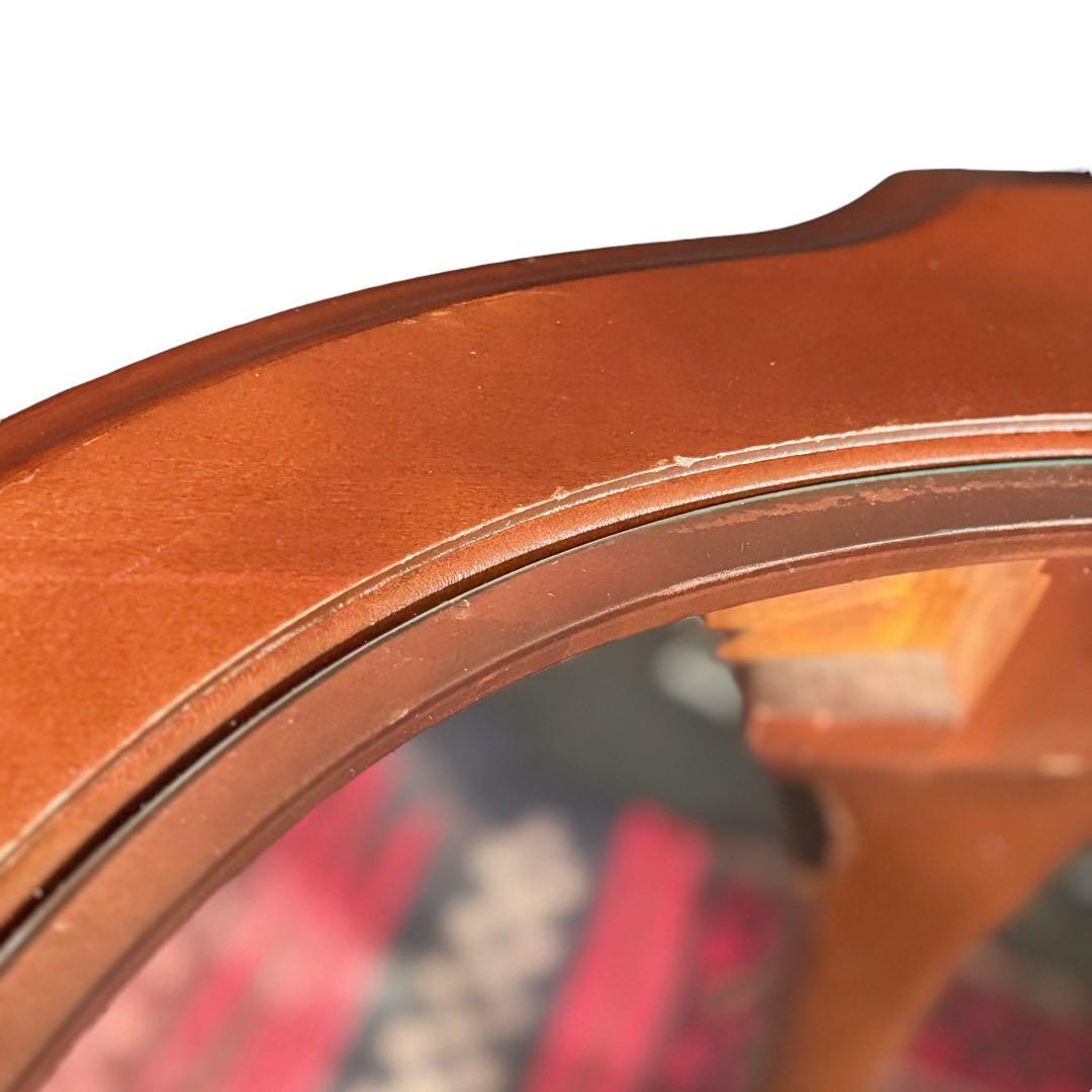 HR783 ETHAN ALLEN ガラストップテーブル　猫脚　コーヒーテーブル